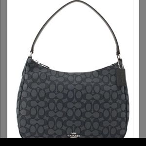 Nwt-Coach black/grey canvas handbag